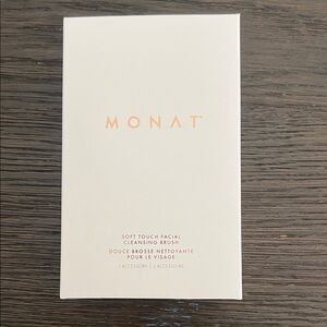 MONAT Soft Touch Facial Cleansing Brush - White with Peach Logo